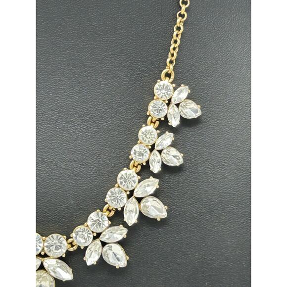J Crew Gold Tone Statement Necklace with Clear Stones - Picture 5 of 16